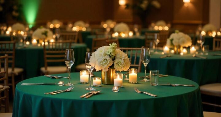 Spandex Fitted Tablecloths Hunter Green Elevate Your Event Decor